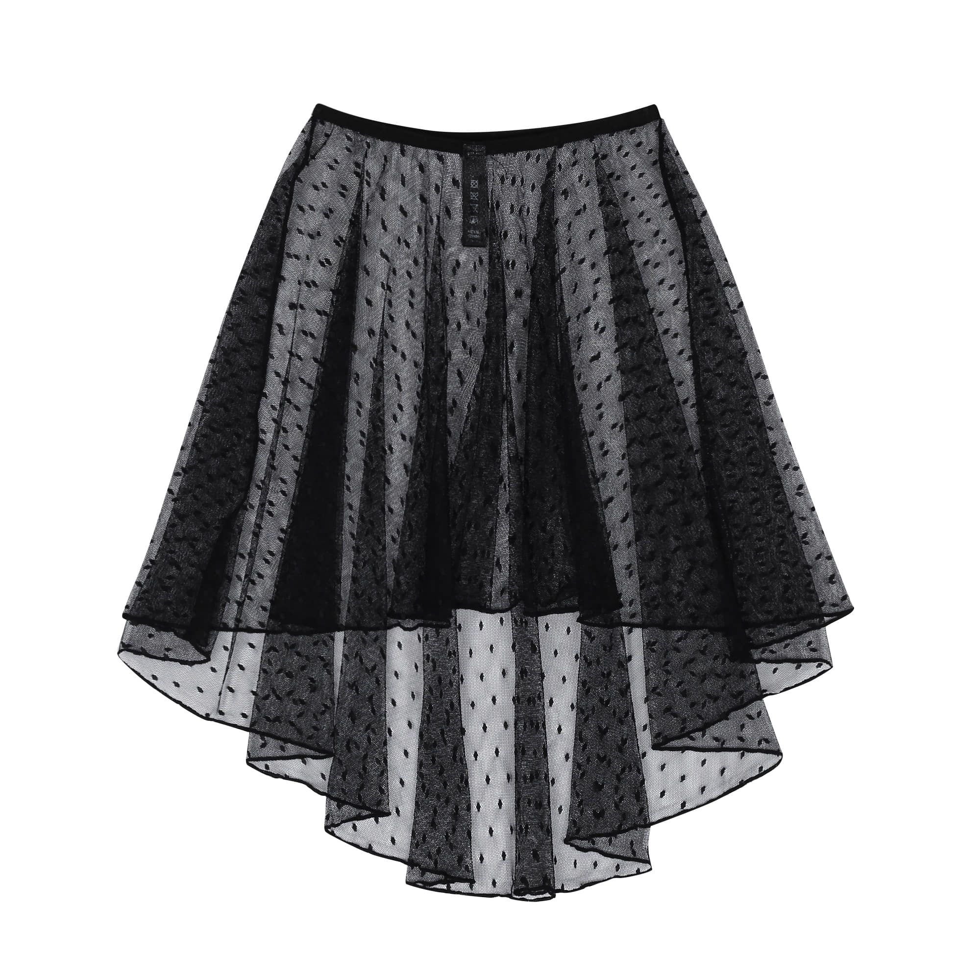Asymmetric Skirt_Dot Black