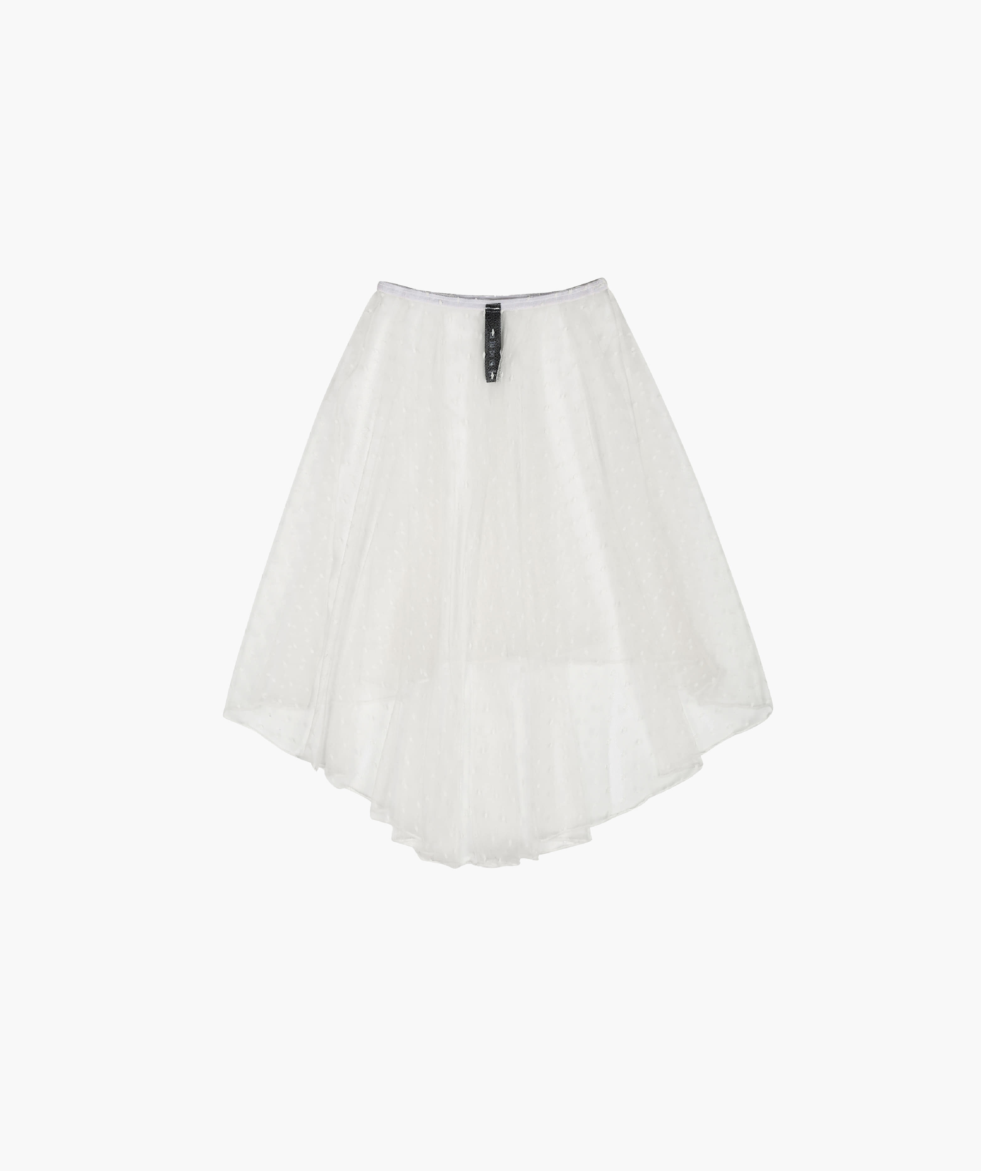 Asymmetric Skirt_Dot White