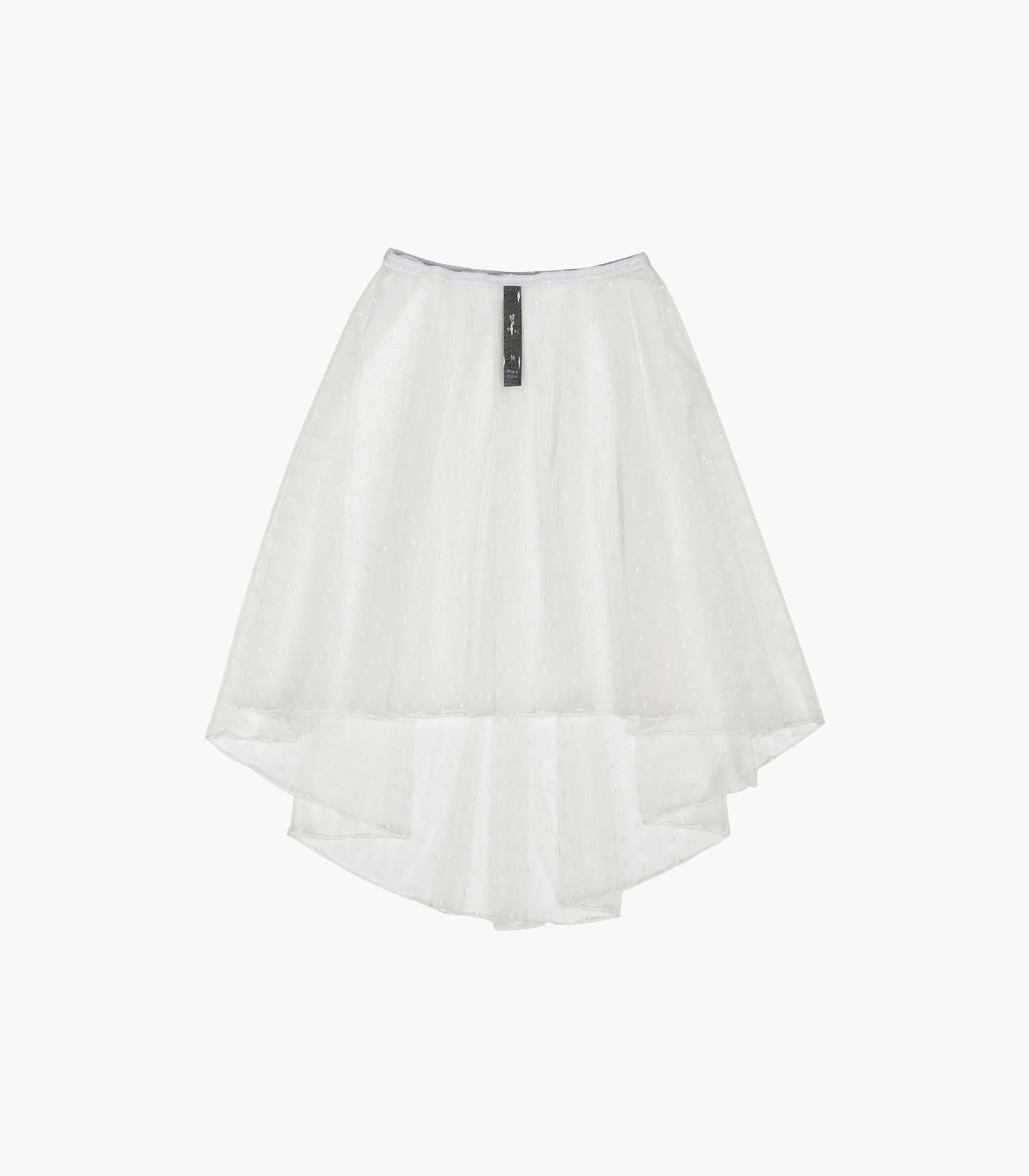 Asymmetric Skirt_Dot White